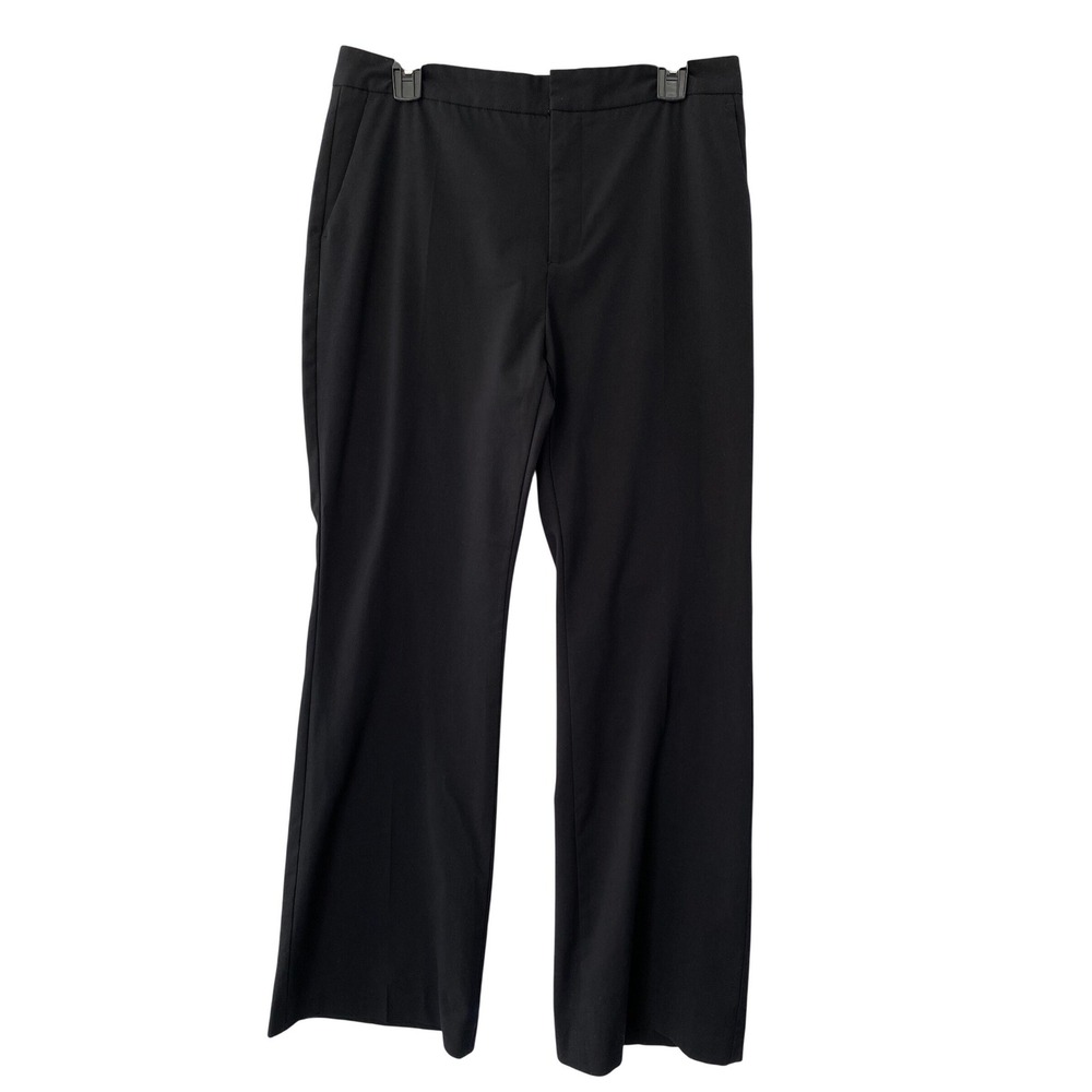Zara‎ Dress Pants Womens 8 Black Straight Leg Mid Rise Stretch Workwear Trousers